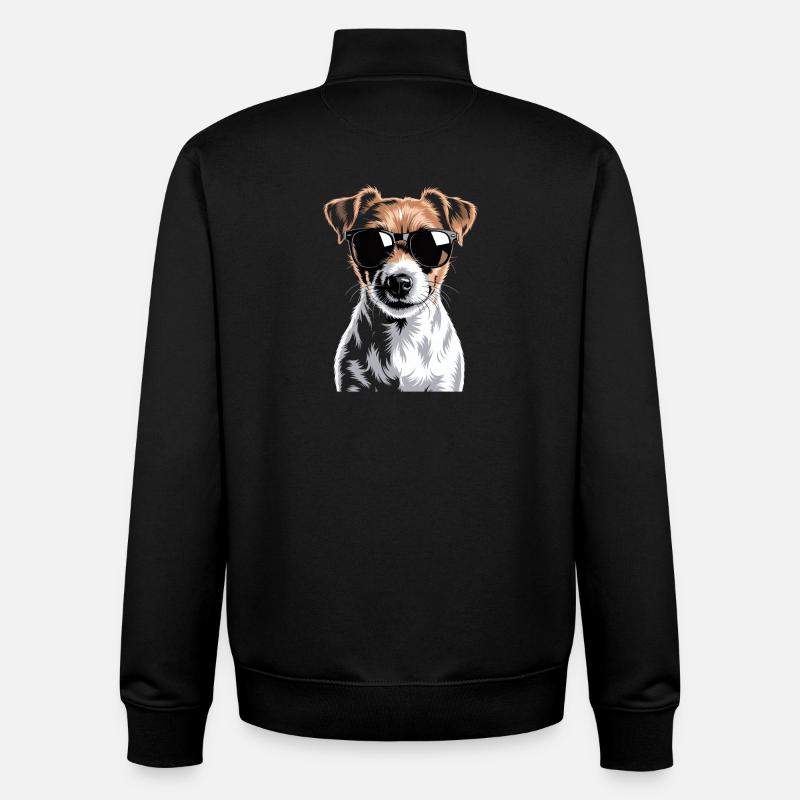 Jack Russell Terrier - Unisex Organic Zip Sweatshirt by Stanley/Stella - black