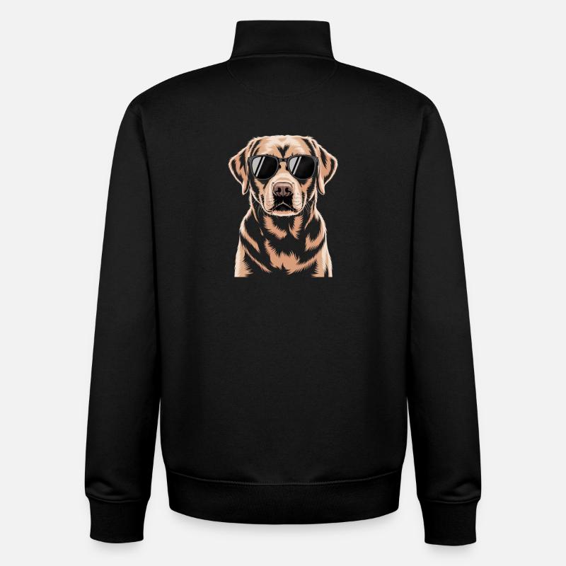 Brown Labrador - Unisex Organic Zip Sweatshirt by Stanley/Stella - black