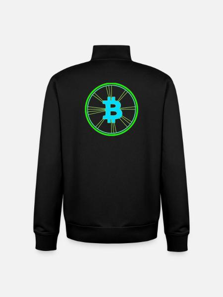 Bitcoin Wireframe Speed Future Vector - Unisex Organic Zip Sweatshirt by Stanley/Stella - black