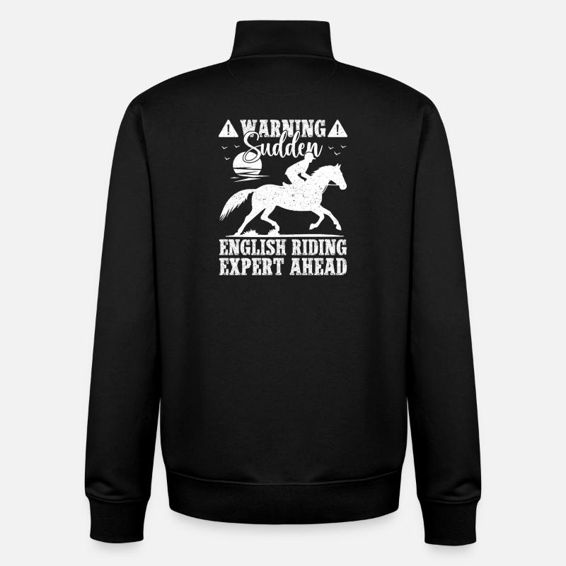 Équitation anglaise Expert en avant-garde cheval - Sweat zippé unisexe en coton bio Stanley/Stella - noir