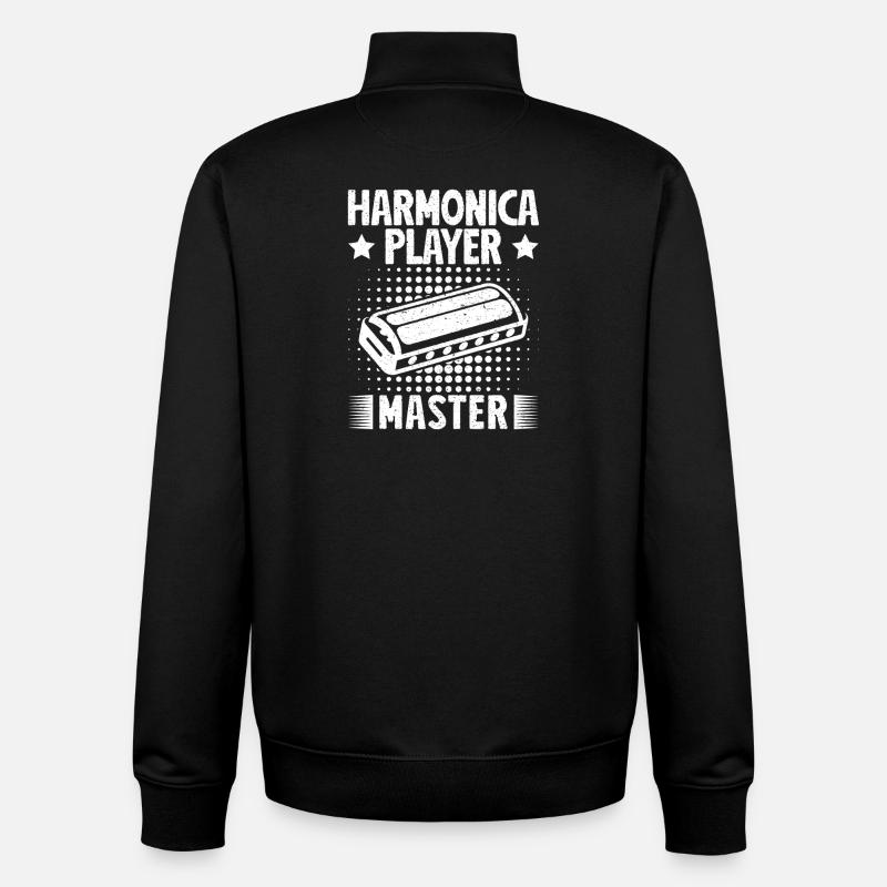 Harmonica Musican Player Master Harmonica - Unisex Organic Zip Sweatshirt von Stanley/Stella - Schwarz