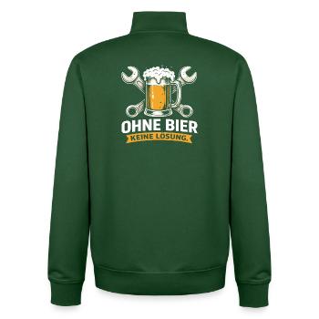 Pas de solution sans bière – Camiseta Beer & Tools - Sweat zippé unisexe en coton bio Stanley/Stella - vert bouteille - Dos - AI Model Male 185 dark (185cm)