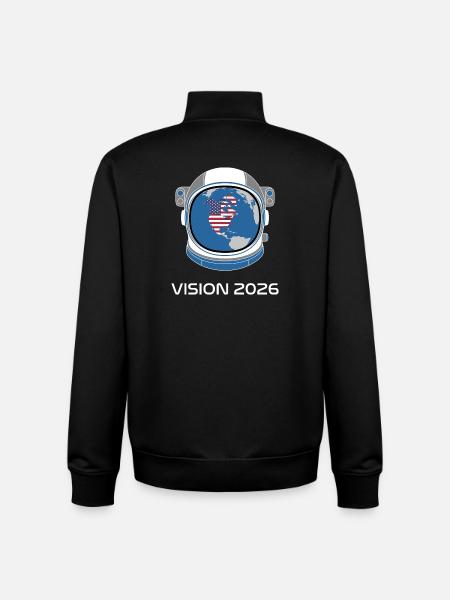 Vision 2026 USA Astronaut - Unisex Organic Zip Sweatshirt by Stanley/Stella - black