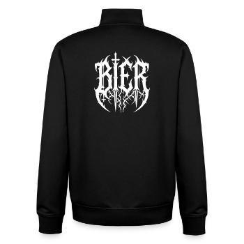 Bière – Lettrage du logo Black Metal - Sweat zippé unisexe en coton bio Stanley/Stella - noir - Dos - AI Model Male 185 light (185cm)