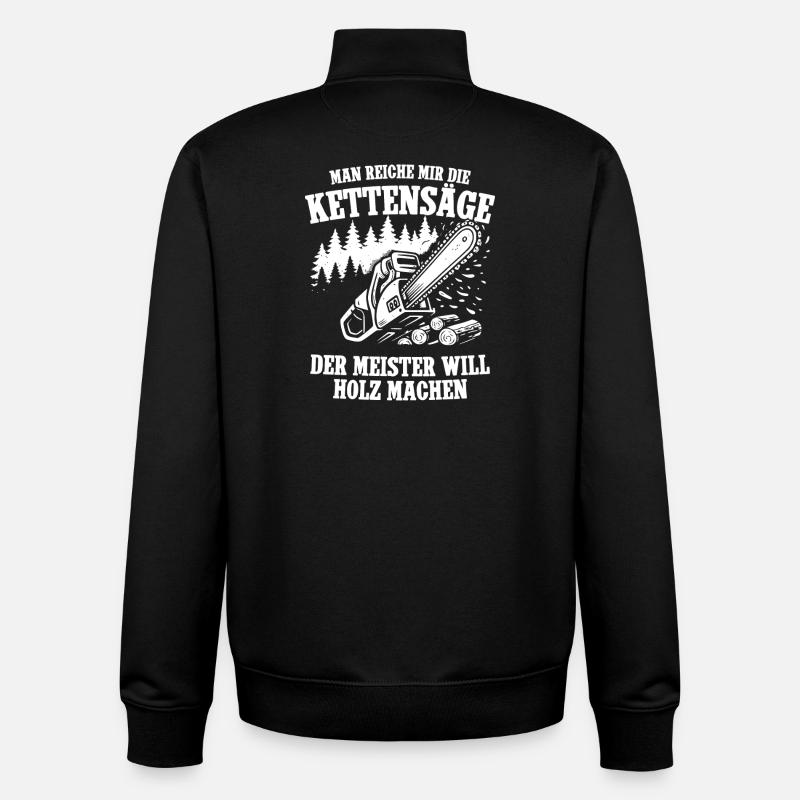 Passe-moi les tronçonneuses - Sweat zippé unisexe en coton bio Stanley/Stella - noir