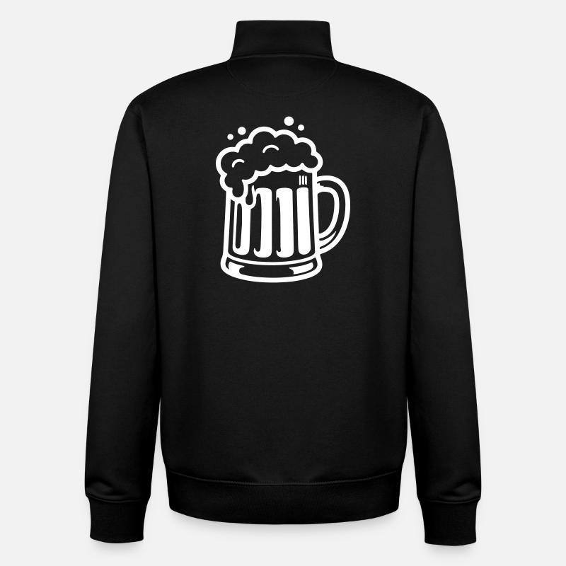 Bierkrug Comic Bier - Unisex Organic Zip Sweatshirt von Stanley/Stella - Schwarz
