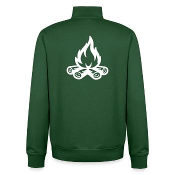 Campfire Symbol Flame - Unisex Organic Zip Sweatshirt by Stanley/Stella - bottle green - Back - AI Model Male 185 dark (185cm)