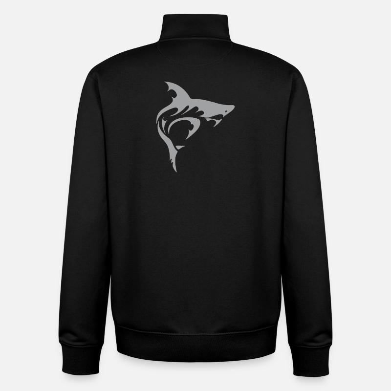 Requin - Sweat zippé unisexe en coton bio Stanley/Stella - noir