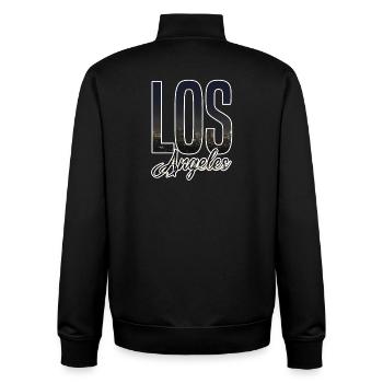 Los Angeles Skyline Schriftzug - Unisex Organic Zip Sweatshirt von Stanley/Stella - Schwarz - Hinten - AI Model Male 185 light (185cm)