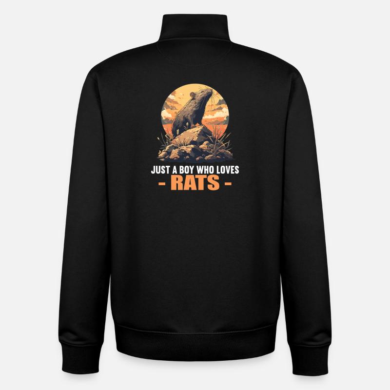 Rat Rat - Unisex Organic Zip Sweatshirt by Stanley/Stella - black