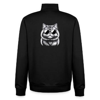 Persian cat - Unisex Organic Zip Sweatshirt by Stanley/Stella - black - Back - AI Model Male 185 light (185cm)