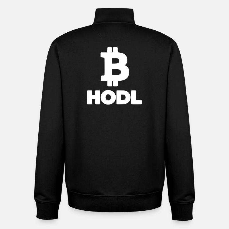 Bitcoin HODL Logo Lettering Crypto - Unisex Organic Zip Sweatshirt by Stanley/Stella - black