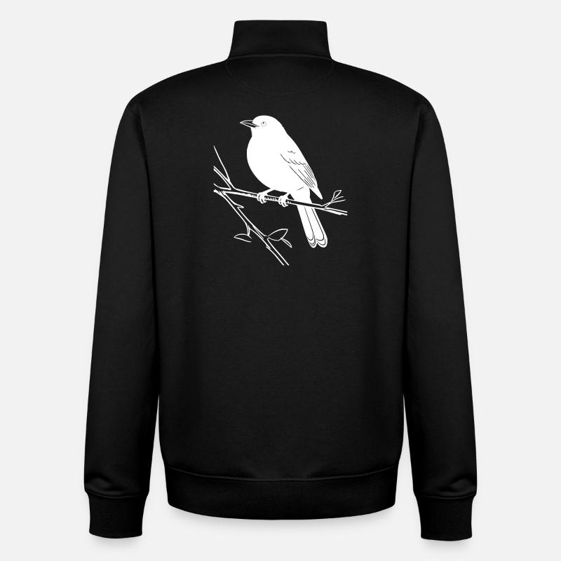Bird silhouette on branch - Unisex Organic Zip Sweatshirt by Stanley/Stella - black