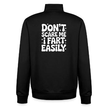 Farting Sayings Fart Funny Farting Gift - Unisex Organic Zip Sweatshirt by Stanley/Stella - black - Back - AI Model Male 185 light (185cm)