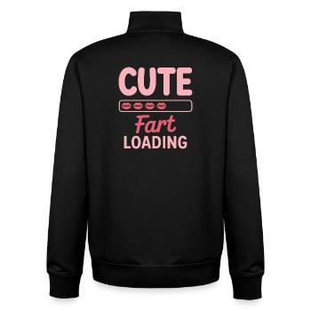 Farting Sayings Fart Funny Farting Gift - Unisex Organic Zip Sweatshirt by Stanley/Stella - black - Back - AI Model Male 185 light (185cm)