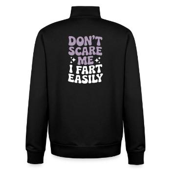 Farting Sayings Fart Funny Farting Gift - Unisex Organic Zip Sweatshirt by Stanley/Stella - black - Back - AI Model Male 185 light (185cm)