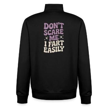 Farting Sayings Fart Funny Farting Gift - Unisex Organic Zip Sweatshirt by Stanley/Stella - black - Back - AI Model Male 185 light (185cm)