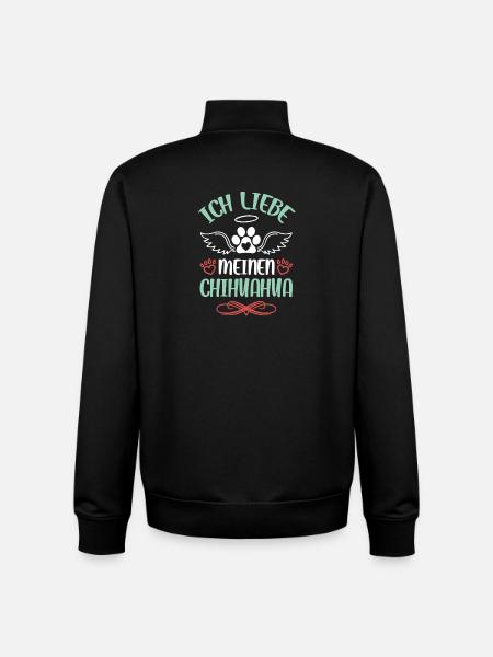 Chihuahua Love Wing Design - Unisex Organic Zip Sweatshirt by Stanley/Stella - black