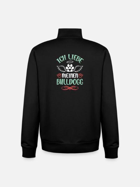 Bulldog Love with Wings - Unisex Organic Zip Sweatshirt by Stanley/Stella - black