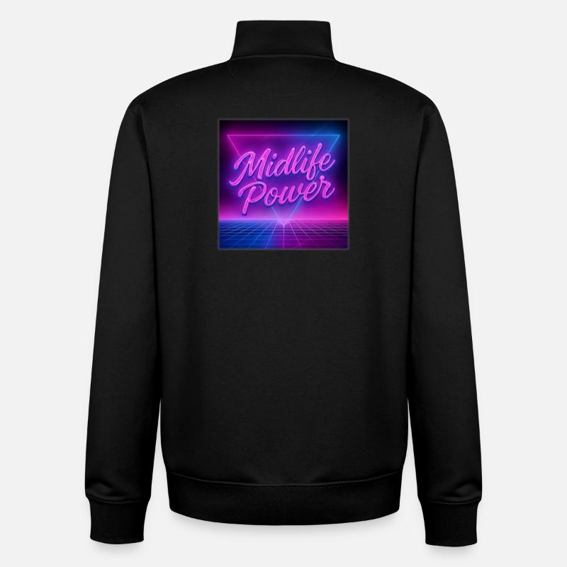 Midlife Power  - Unisex Organic Zip Sweatshirt von Stanley/Stella - Schwarz