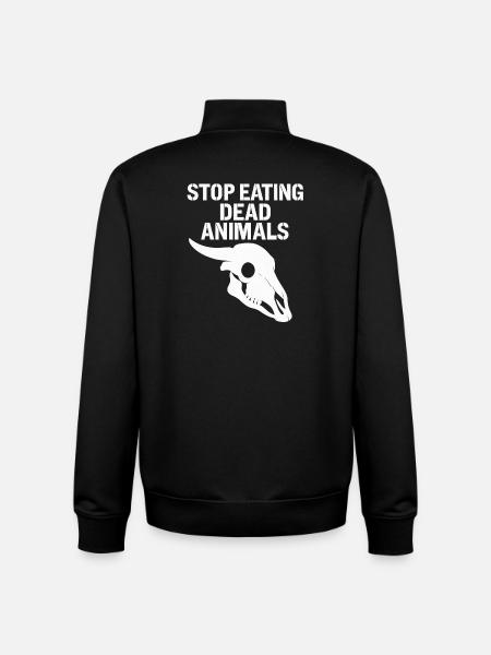 Stop Eating Dead Animals Skull - Unisex Organic Zip Sweatshirt by Stanley/Stella - black