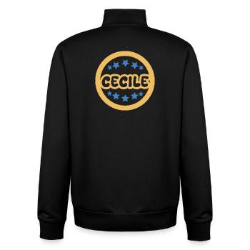 First name Cecile - Unisex Organic Zip Sweatshirt by Stanley/Stella - black - Back - AI Model Male 185 light (185cm)