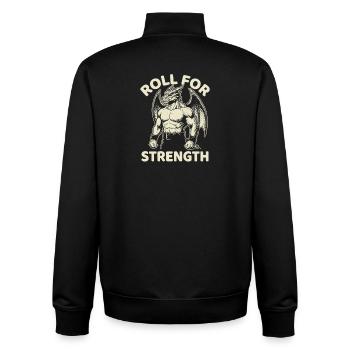  Roll For Strength Fantasy Dragon Gamer Tabletop - Unisex Organic Zip Sweatshirt von Stanley/Stella - Schwarz - Hinten - AI Model Male 185 light (185cm)