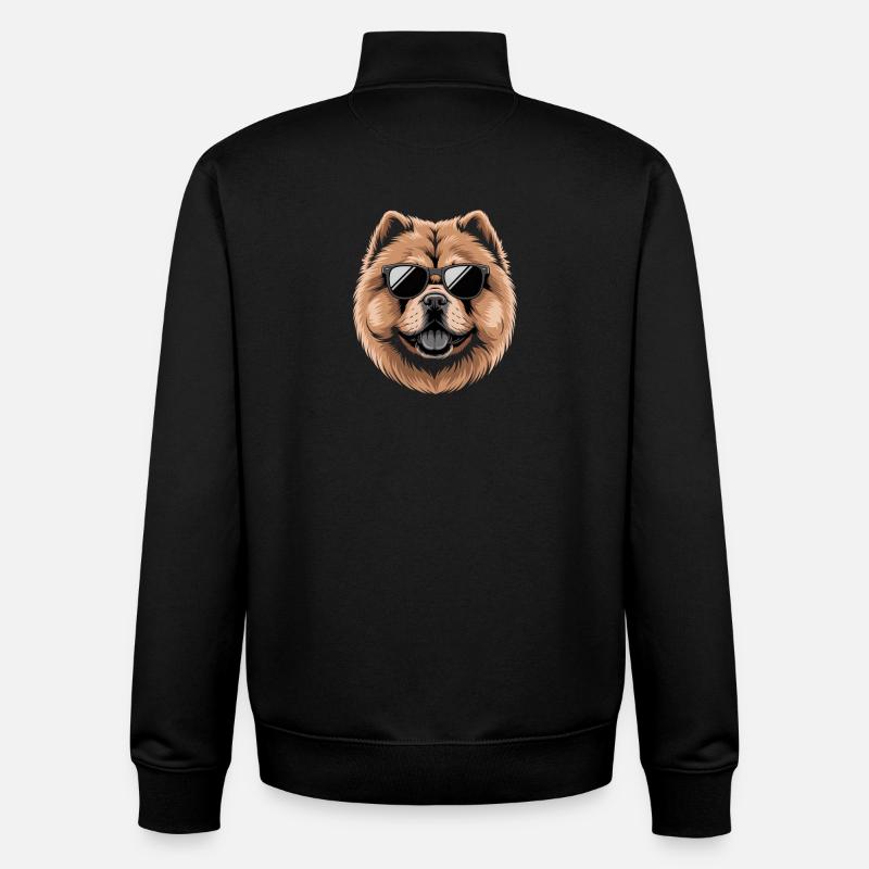 Chow Chow - Sweat zippé unisexe en coton bio Stanley/Stella - noir