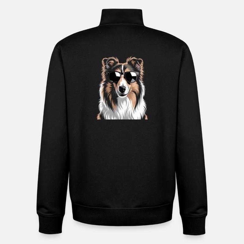 Collie - Unisex Organic Zip Sweatshirt von Stanley/Stella - Schwarz
