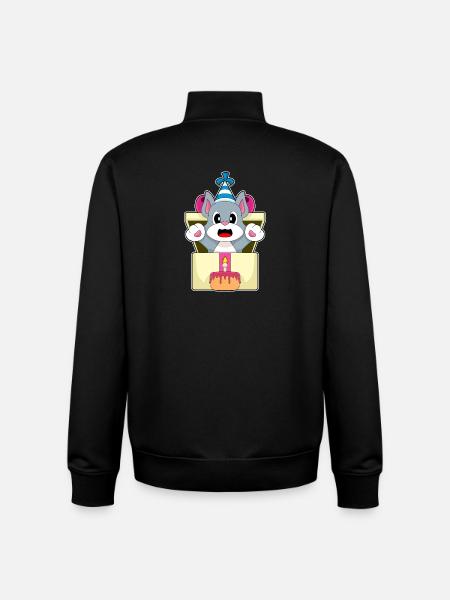 Cat Birthday Cake - Unisex Organic Zip Sweatshirt by Stanley/Stella - black