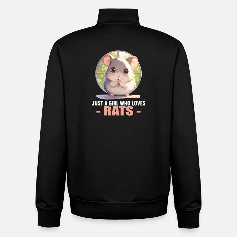 Rat Rat - Sweat zippé unisexe en coton bio Stanley/Stella - noir