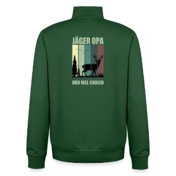Jäger Geschenke Jagd Jagen Jägersprüfung Bestanden - Unisex Organic Zip Sweatshirt von Stanley/Stella - Flaschengrün - Hinten - AI Model Male 185 dark (185cm)