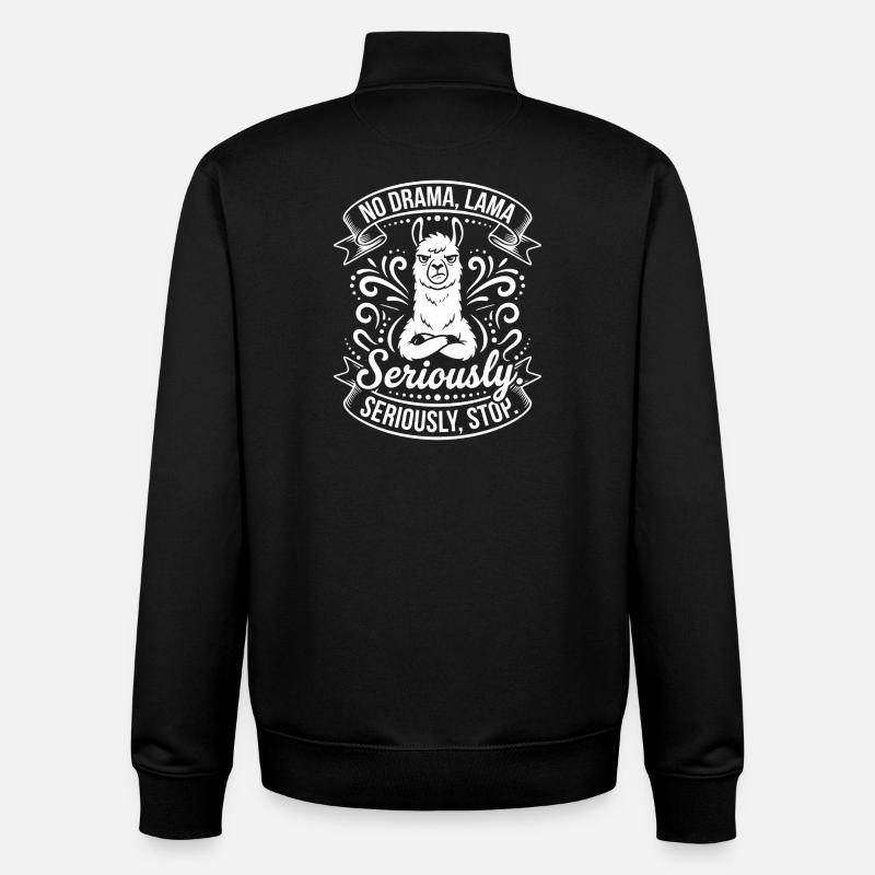 Ernsthafte Lama – No Drama - Unisex Organic Zip Sweatshirt von Stanley/Stella - Schwarz