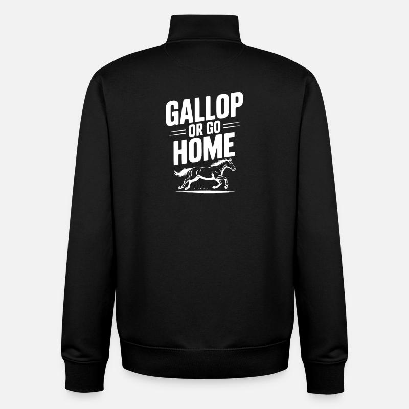 Galoppieren oder nach Hause gehen - Unisex Organic Zip Sweatshirt von Stanley/Stella - Schwarz