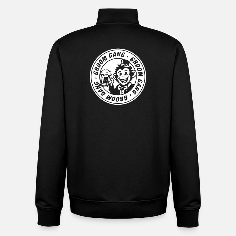 Groom Gang Polterabend Affe - Unisex Organic Zip Sweatshirt von Stanley/Stella - Schwarz