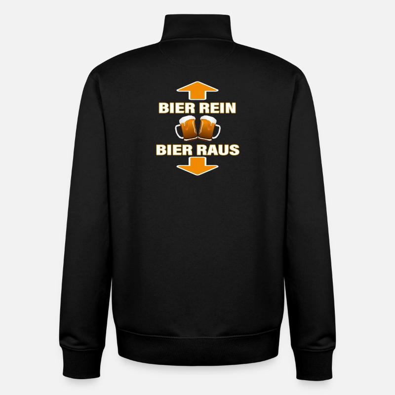 BEER IN - BEER OUT - Unisex Organic Zip Sweatshirt by Stanley/Stella - black