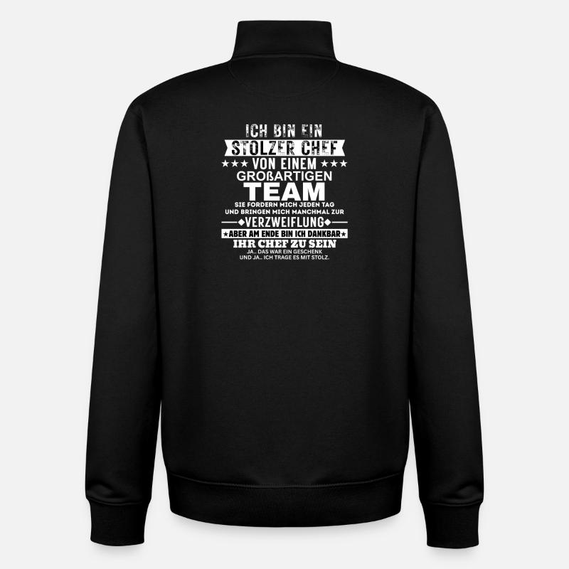 Stolzer Chef von einem großartigen Team Geschenk - Unisex Organic Zip Sweatshirt by Stanley/Stella - black