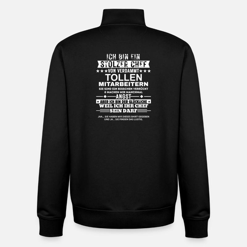 Stolzer Chef von tollen Mitarbeitern Geschenk - Unisex Organic Zip Sweatshirt von Stanley/Stella - Schwarz