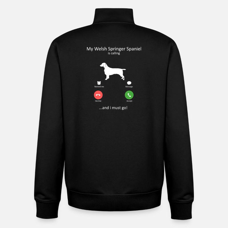 Welsh Springer Spaniel ruft lustigen Hund - Unisex Organic Zip Sweatshirt von Stanley/Stella - Schwarz