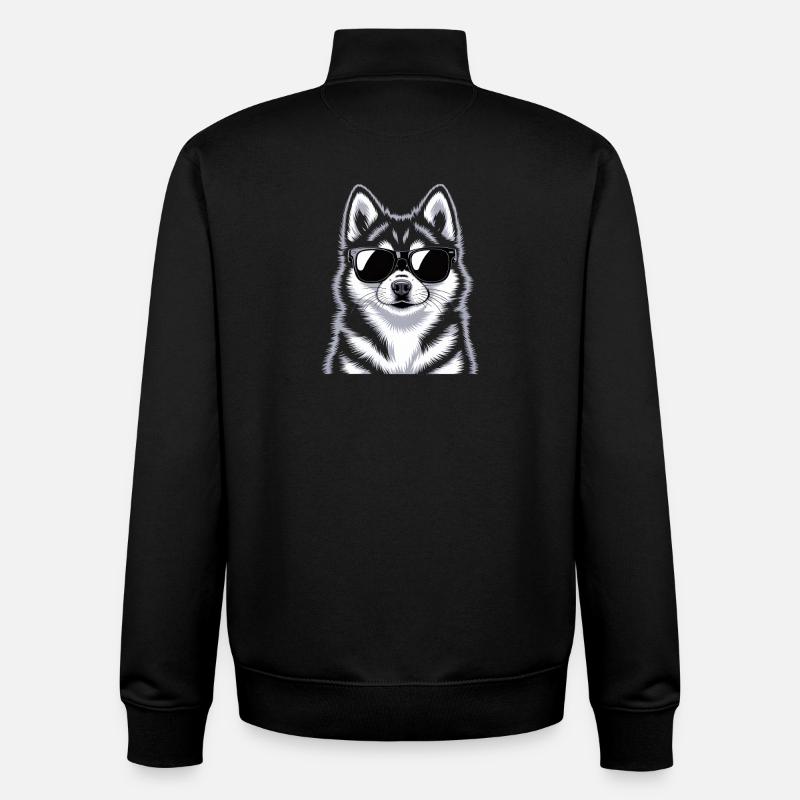Pomsky - Sweat zippé unisexe en coton bio Stanley/Stella - noir