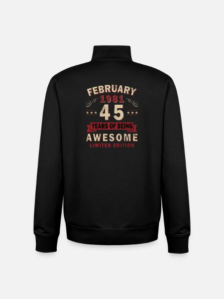 February 1981 - February 1981 Gift - Unisex Organic Zip Sweatshirt by Stanley/Stella - black