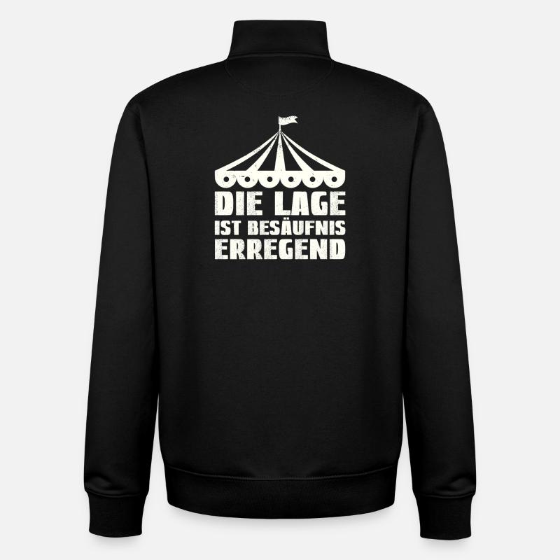 The situation is drunkenness - Unisex Organic Zip Sweatshirt by Stanley/Stella - black