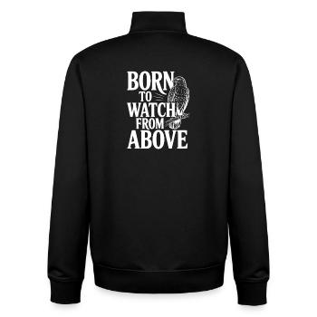 Né pour regarder d’en haut - Sweat zippé unisexe en coton bio Stanley/Stella - noir - Dos - AI Model Male 185 light (185cm)