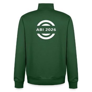 Abi 2026 - Unisex Organic Zip Sweatshirt von Stanley/Stella - Flaschengrün - Hinten - AI Model Male 185 dark (185cm)