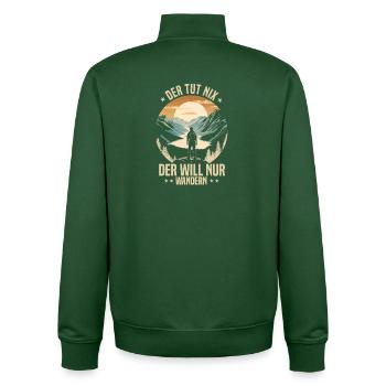 Il ne fait rien – il veut juste errer - Sweat zippé unisexe en coton bio Stanley/Stella - vert bouteille - Dos - AI Model Male 185 dark (185cm)