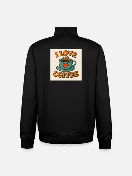 Coffee Love Cup - Unisex Organic Zip Sweatshirt by Stanley/Stella - black