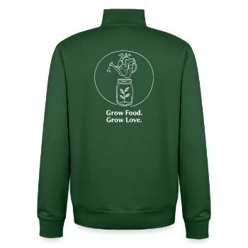 Organic horticulture, sustainable agriculture - Unisex Organic Zip Sweatshirt by Stanley/Stella - bottle green - Back - AI Model Male 185 dark (185cm)