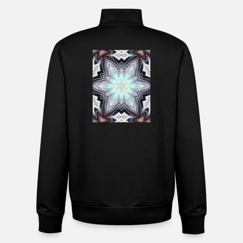 Mandala d’étoiles en kaléidoscope pastel - Sweat zippé unisexe en coton bio Stanley/Stella - noir