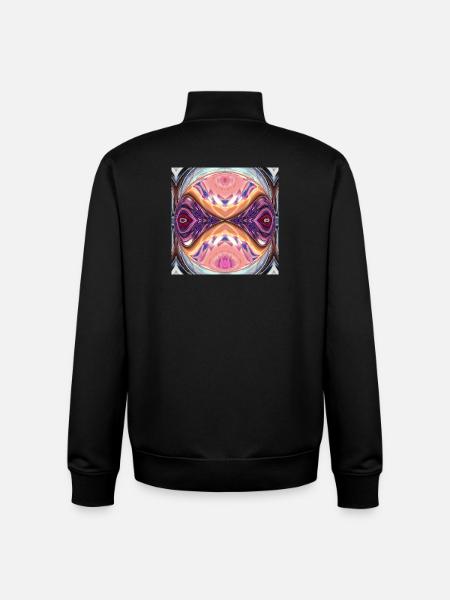 Kaleidoskop Orb Farbexplosion - Unisex Organic Zip Sweatshirt von Stanley/Stella - Schwarz