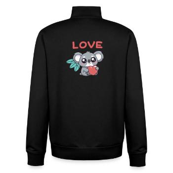 Koala-Herz-Liebe Kawaii - Unisex Organic Zip Sweatshirt von Stanley/Stella - Schwarz - Hinten - AI Model Male 185 light (185cm)